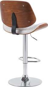 Barová stolička Clawson - látka, chróm rám - orech/krém