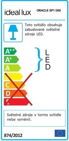 IDEAL LUX LED Závesné osvetlenie na lanku ORACLE, čierne