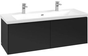 VILLEROY &amp; BOCH Subway 3.0 závesná skrinka pod umývadlo, 2 zásuvky, s LED osvetlením, 1272 x 478 x 429 mm, Volcano Black, C601L1VL