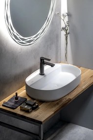 Isvea Isvea, INFINITY OVAL keramické umývadlo na dosku, 60x40 cm, matná biela, 10NF65060-2L