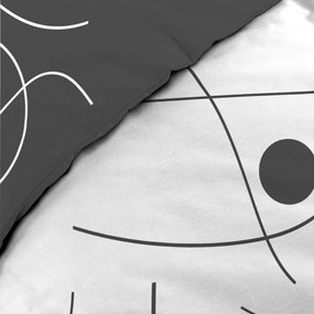 Biele/tmavosivé obliečky na jednolôžko z mikrovlákna 140x200 cm Sonate – douceur d'intérieur