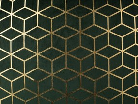Sada 2 zamatových vankúšov s geometrickým vzorom 45 x 45 cm zelená CELOSIA Beliani