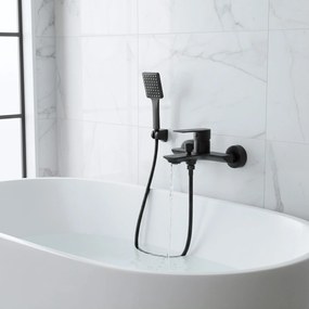 Rea Urban, vaňová batéria s bodovou ručnou sprchovou sadou, čierna, REA-B9910