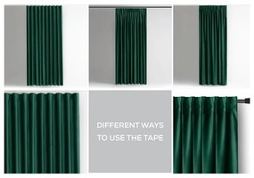 Tmavozelený zamatový dimout záves 140x245 cm Pleat – Restilo