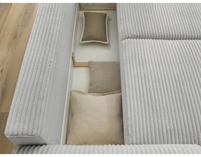 Svetlosivá menčestrová rozkladacia pohovka 257 cm Lucien – Bobochic Paris