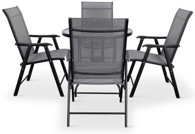 Záhradný jedálenský set Capri 80 cm + 4x kovová stolička Solano