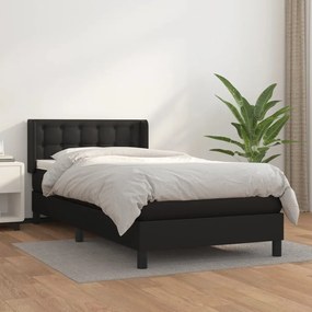 Boxspring posteľ s matracom čierna 100x200 cm umelá koža 3130763