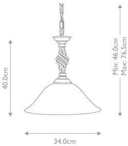 Elstead PB-P-BLACK - Luster na reťazi PEMBROKE 1xE27/60W/230V