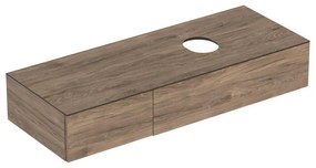 GEBERIT VariForm závesná skrinka pod umývadlo na dosku, 2 zásuvky, 1350 x 510 x 235 mm, orech hickory/melamín, 501.180.00.1