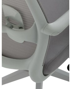 Autronic - Židle kancelářská, bílý plast, šedý MESH a šedá látka, plastový kříž, houpací mechanismus. - KA-S425 GREY