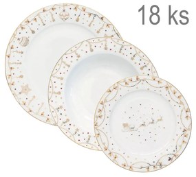Tanierová súprava bielozlatá 18ks