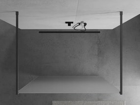 Mexen Kioto, sprchová zástena Walk-In 140 x 200 cm, 8mm sklo námraza, grafitový profil, 800-140-002-95-30