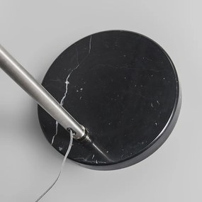 Oceľová oblúková lampa s tienidlom z látky čierna 50 cm - XXL