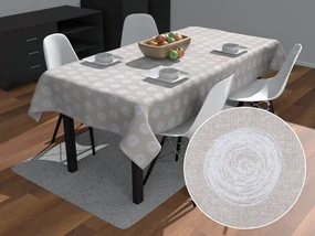 Biante Dekoračný obdĺžnikový obrus Leona LN-133 Biele klbká na režnom 130x220 cm