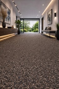 Timzo, Koberec metráž New Techno 3516 tm. béžové, na mieru, šíře 4m,5m, béžová, ab (mriežka), chodba / predsieň