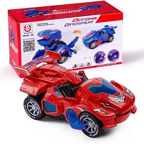 Zaparkorun Transformujúce sa dinosaurie auto s LED DYNOCAR - Červené