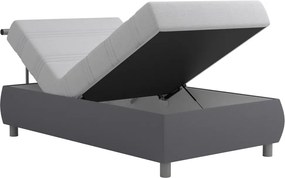 Posteľ s matracom Caribic 110x200 cm, svetlo šedá/šedá látka