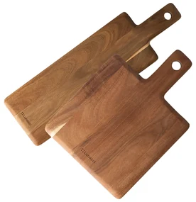 Set dosiek na krájanie s rúčkou Agát 2 ks – FLOW Wooden - w0071