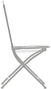 Kovová stolička skladacia Indra (SET 2 ks) - Biela antik