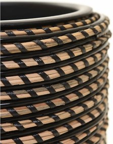 Izbový kvetináč MACETA, ratan, 33x42 cm, natur/čierna