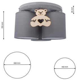 Detské stropné svietidlo BEAR 3xE27/60W/230V