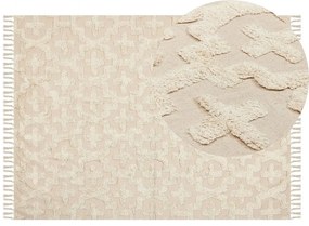 Bavlnený koberec 140 x 200 cm béžový ITANAGAR Beliani