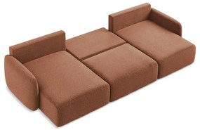 Rozkladacia/s úložným priestorom rohová pohovka v tehlovej farbe Kalena – Makamii