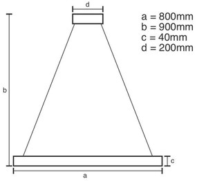 LED Stmievateľný luster na lanku LED/55W/230V 3000-6500K + diaľkové ovládanie