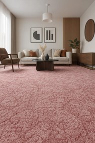 ITC, Koberec metráž Bossanova 62, na mieru, šíře 4m, ružová, filc, obývacia izba