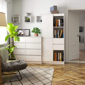 Skriňa Rexa II 80 cm biela lesk