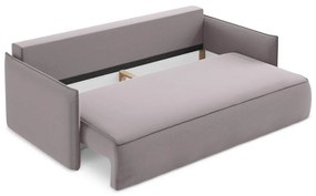 Zamatová rozkladacia/s úložným priestorom pohovka v levanduľovej farbe 225 cm Hula – Makamii