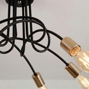 Toolight - Závesné svietidlo Paradise 5xE27 60W APP518-5C, čierna-zlatá, OSW-01102