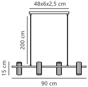 Nordlux - Luster na lanku ALANIS 4xGU10/15W/230V čierna