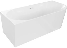 Mexen Mia, voľne stojaca rohová vaňa ľavá 140 x 75 cm, biela, biely prepad, 52691407500L-20