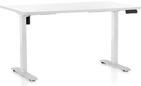 Výškovo nastaviteľný stôl OfficeTech B, 120 x 80 cm, biela podnož, biela
