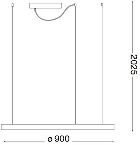 Ideal Lux - LED luster na lanku ORACLE SLIM LED/42W/230V 3000K pr. 90 cm čierna
