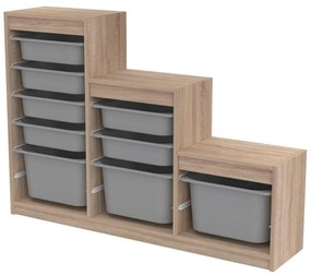 Organizér na hračky Dremonka 9 (dub sonoma + sivá). Akcia -20%. Vlastná spoľahlivá doprava až k Vám domov. 1124324