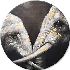 Okrúhle obrazy s akrylom Dotyk afrického kráľa