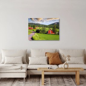 Sklenený obraz vidieka (70x50 cm)