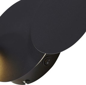 Moderné nástenné svietidlo čierne vrátane LED 3-stupňové stmievateľné 5-svetiel - Sunrise