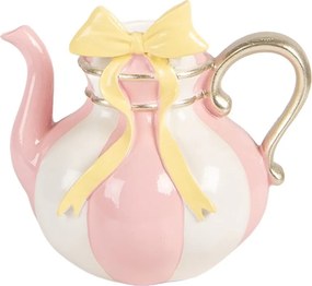 Svietnik na úzku sviečku čaková kanvička s mašľou - 13*10*11 cm