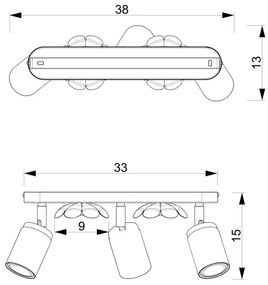 Bodové svietidlo FLOWER 3xGU10/8W/230V biela