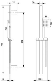 Matne čierna antikoro sprchová súprava s ručnou sprchou a posuvným držiakom 70 cm – Sapho