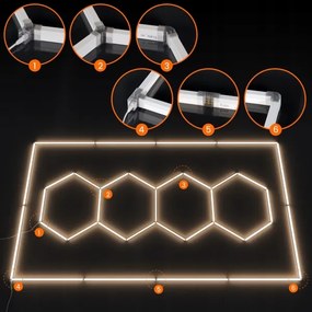 LED stropné svietidlo LED/426W/85-265V 4000K 484x243 cm CRI 90 IP44 biela