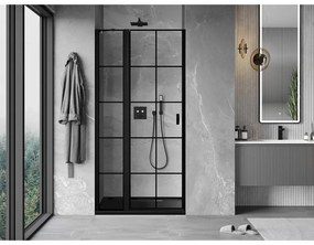 Mexen MIST, 1-krídlové sprchové dvere (1d+1s) 105x200 cm, 6mm číre sklo so vzorom mriežky, ľavý variant, 8A4-105-000-70-77-L