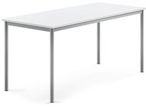Stôl SONITUS, 1600x700x720 mm, akustický HPL - biela, strieborná