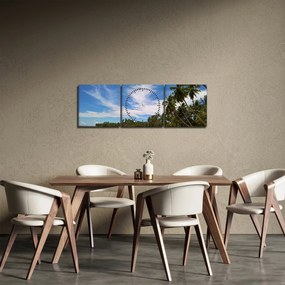 Obraz pláže (s hodinami) (90x30 cm)