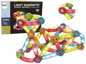 Lean Toys Svietiace magnetické bloky - 76 prvkov