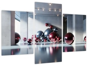 Obraz - 3D priestor s guľami II. (90x60 cm)