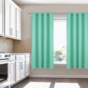 Dekorstudio Krátky jednofarebný záves - Mentolový Uchytenie závesu: Dekoračné krúžky